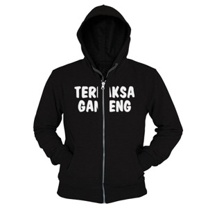 Hoodie Zipper Kata Terpaksa Ganteng