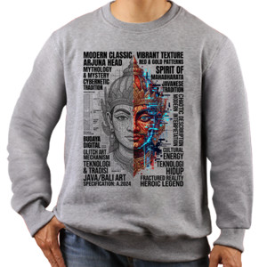 Jaket Sweater Modern Classic Arjuna Head Mythology Art