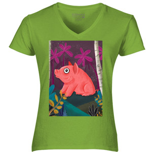 Kaos Kaos Wanita Pigi - pigi V-Neck by Co_mbro