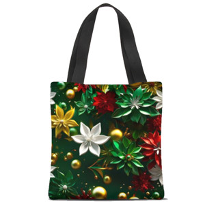Tas Tote Fullprint Bunga metal natal
