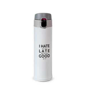 Botol Tumbler Tumbler HATE BEING LATE - BLACK