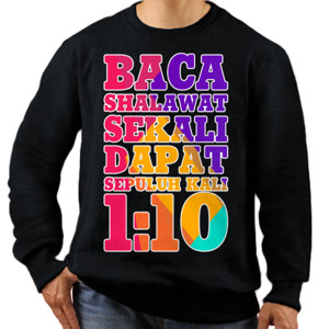 Jaket Sweater Kaos Shalawat 1 Dapat 10 Warna Gelap