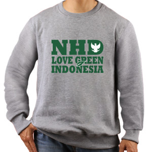 Jaket Sweater NHD Love Green Indonesia