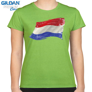 Kaos Grunge Netherland Flags