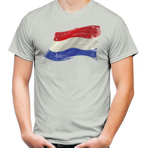 Kaos Grunge Netherland Flags