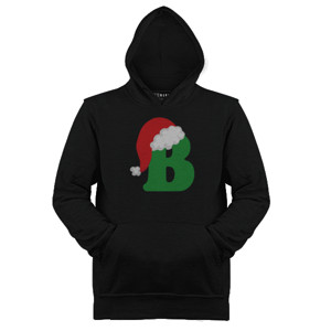 Jaket Hoodie Christmas Letter B Alphabet Natal