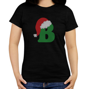 Kaos Christmas Letter B Alphabet Natal