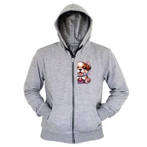 Hoodie Zipper Kaos Gambar Anjing 235