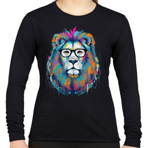 Kaos Lukisan Singa Hipster/Hipster Lion Painting - Cowo