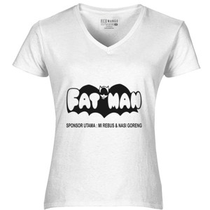 Kaos Kaos Kaos Ukuran Besar Fatman Putih Lucu Mi Rebus