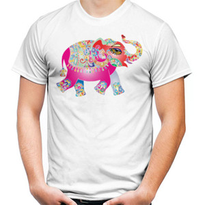 Kaos gajah warna warni
