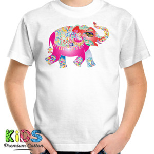 Kaos gajah warna warni