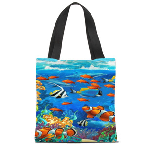 Tas Tote Fullprint Ocean Fish
