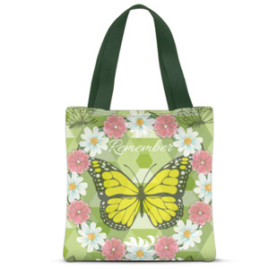 Tas Tote Fullprint Yellow Butterfly