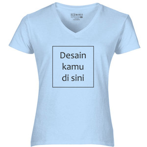 Kaos Wanita V-neck Custom Desain Sendiri
