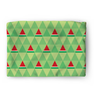 Sarung Bantal Motif Pola Semangka Merah Potong Segitiga Geometri