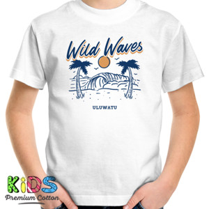 Kaos Kaos surfing wild waves uluwatu warna terang
