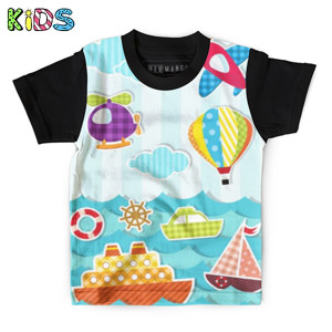 Kaos Anak Full-Print Baju Kaos Anak Sea and air transport