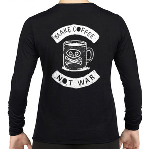 Kaos MAKE COFFEE NOT WAR putih