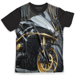 Kaos Fullprint Super Bike Black & Gold
