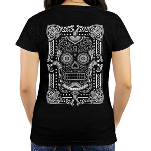 Kaos SUGAR SKULL CARD back print