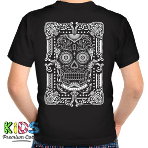 Kaos SUGAR SKULL CARD back print