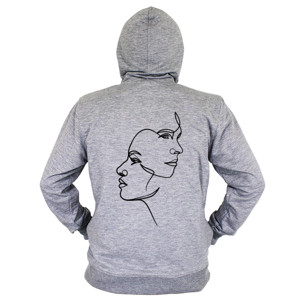 Hoodie Zipper Siluet Dua Kepala Manusia