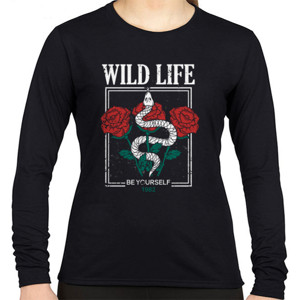 Kaos Wild Life Snake and Rose Tshirt