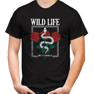 Kaos Wild Life Snake and Rose Tshirt