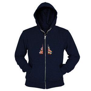 Hoodie Zipper Bees Tree Christmas