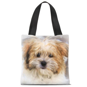 Tas Tote Fullprint Anjing yang menggemaskan 