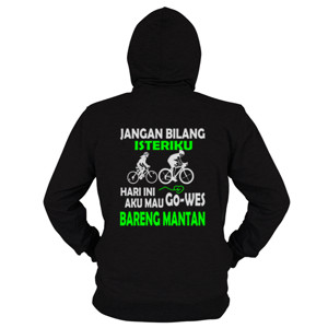 Hoodie Zipper Kaos Pria Pencinta Sepeda Design Belakang