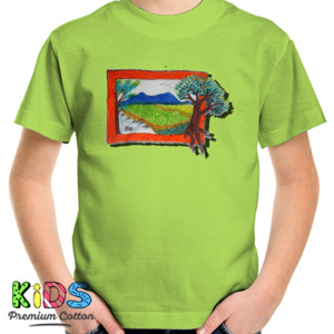 Kaos GambarPemandangan Klasik Keluar Bingkai