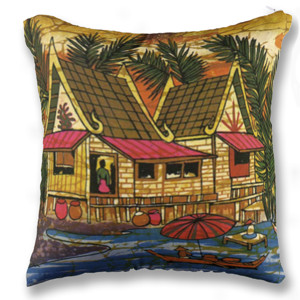 Bantal bantal sofa lukisan