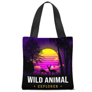 Tas Tote Fullprint Wild Animal Explore Retro Style