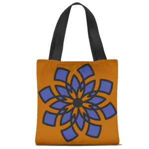 Tas Tote Fullprint Bunga Biru (Blue Flower)