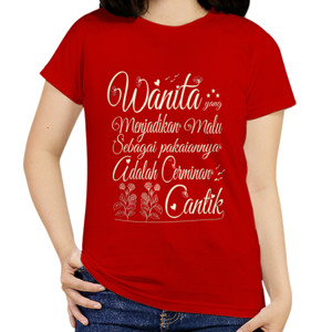 Kaos Wanita Malu