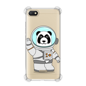Casing HP panda dengan baju astronot melambaikan tangan