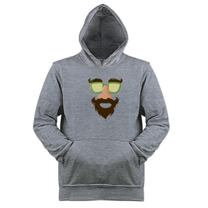 Jaket Hoodie Distro Men with Mustache With Glass Green