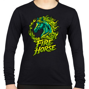 Kaos Fire Horse T-Shirt | Flaming Horse Artwork | Stree