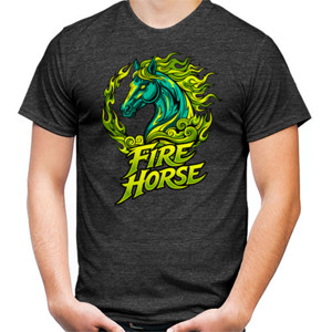 Kaos Fire Horse T-Shirt | Flaming Horse Artwork | Stree