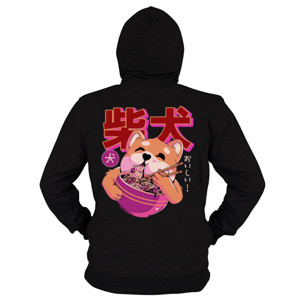 Hoodie Zipper Shiba Ramen depan belakang