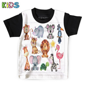 Kaos Anak Full-Print Kaos Anak Dunia Hewan - Kaos Hewan Keren