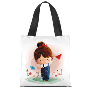 Tas Tote Fullprint Tas Tote Little Girl - Tas Tote Cantik
