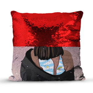 Bantal Ajaib Women with Scar - Sequin Pillow Square