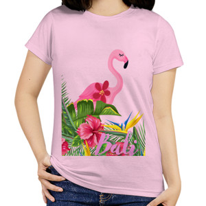 Kaos Bali - Pink Flamingo seri 2