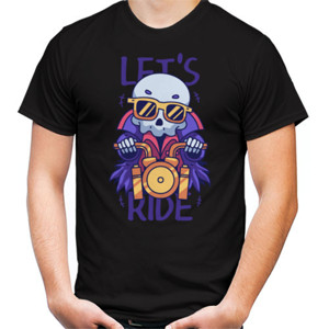 Kaos Skull Ride a Gold Motor Cycle