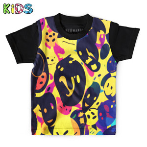 Kaos Anak Full-Print Abstrak Warna 4