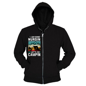 Hoodie Zipper Lets Go Camping