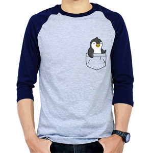 Kaos Raglan Penguin Kawaii Pecinta Hewan